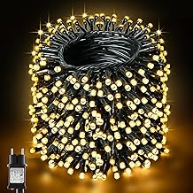 BOLWEO Lichterkette Außen 40M 400LED, Warmweiße Weihnachtsbaumlichter für Innen und Außen, IP44 Wasserdichte Lichterkette mit 8 Modi und Timer für Weihnachtsbaum, Schlafzimmer, Garten und Party