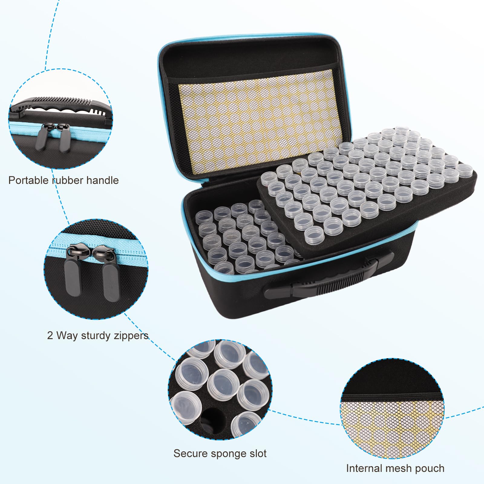 Organizer per semi, contenitore per semi con 120 scomparti, robusto contenitore per semi con etichette adesive con cerniera, 120 bottiglie di plastica, imbuto, 2 pinzette, per piante da fiore e