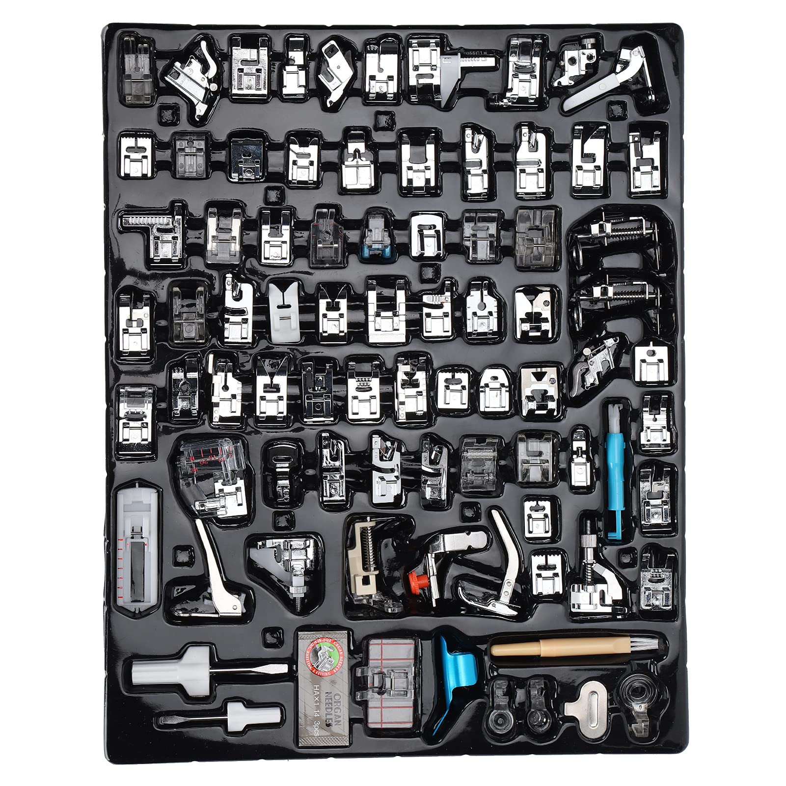 Set piedini 82 pezzi, kit piedini per macchina da cucire accessori per macchine da cucire domestiche, parti di macchine da cucire per la maggior parte delle macchine da cucire