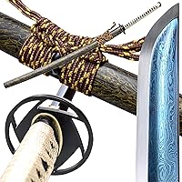 Vista 1 de entez Handcrafted Samurai Katana - Premium Damascus/T10 Clay Tempered Blades - Sharp Functional Japanese Swords
