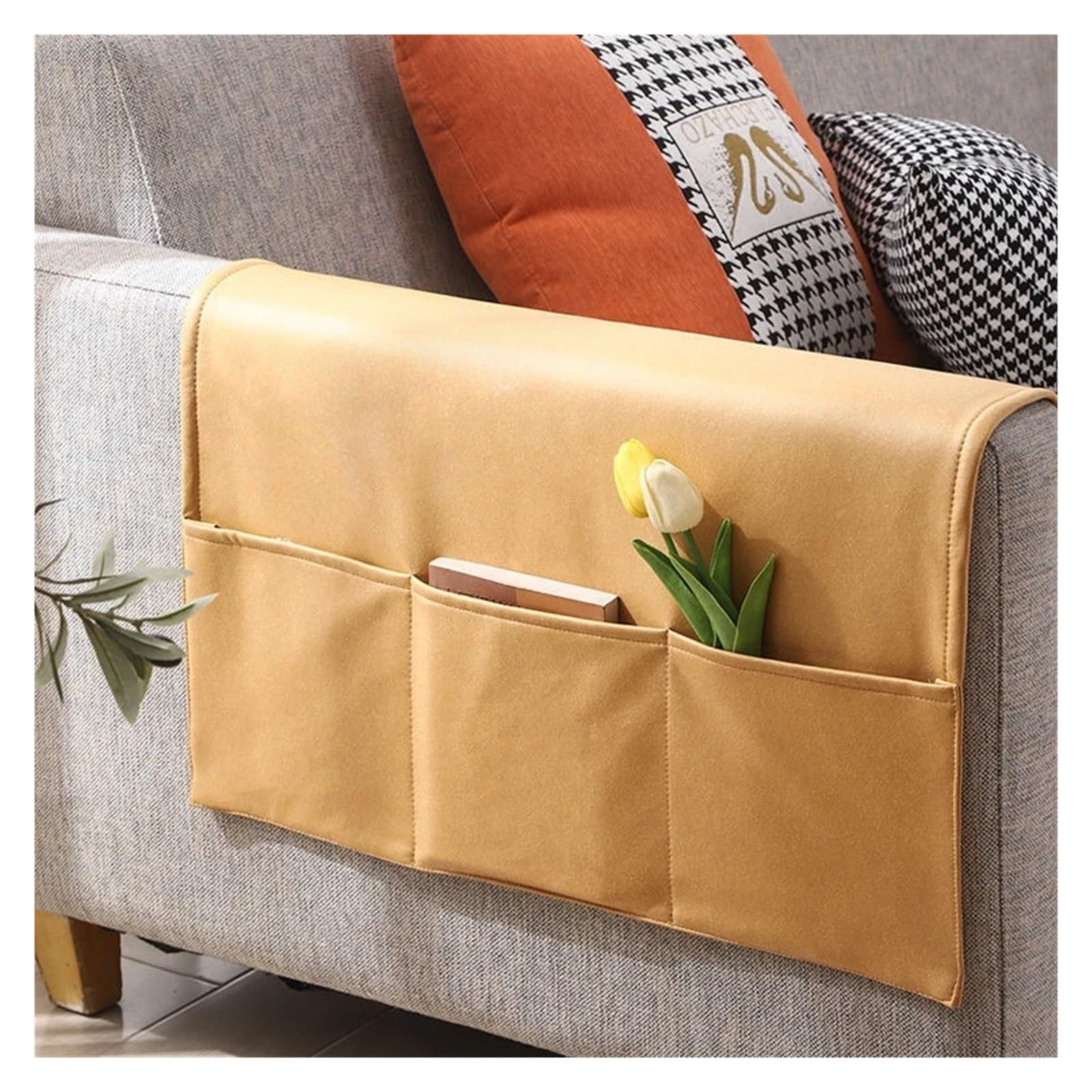 Copertura impermeabile per bracciolo del divano, antipolvere e antimacchia, morbida, per divano (03 giallo, 50 x 110 cm), perfetto per proprietari di casa e animali domestici.