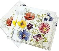 Vista 1 de Servilletas florales de prado de 13 x 13 pulgadas, servilletas de papel florales para el día de San Valentín, servilletas decorativas de jardín