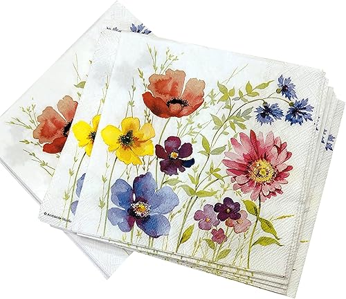 Servilletas florales de papel para el Día de San Valentín de 3 capas de 13 x 13 pulgadas, decoración para el día de San Valentín, decoración de la