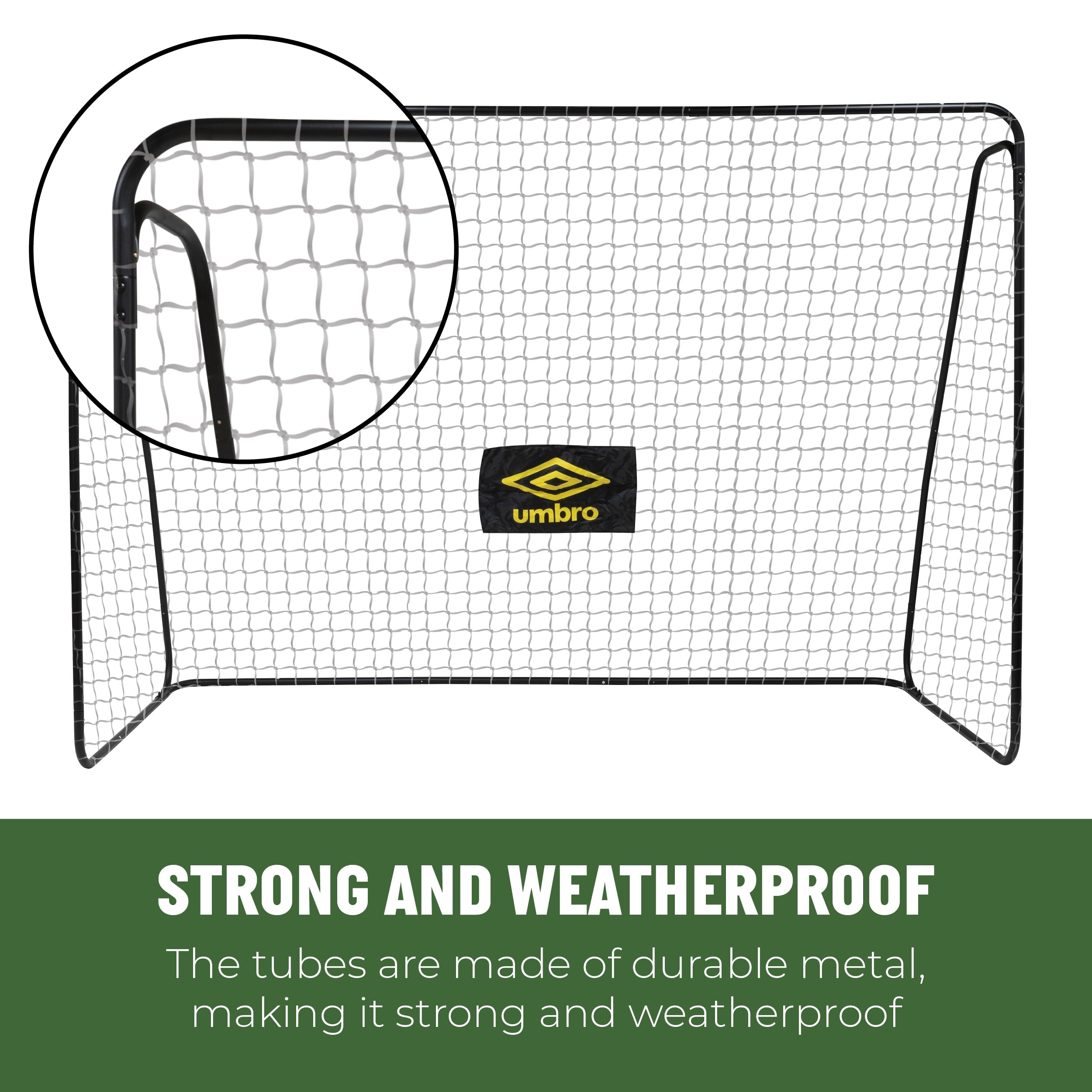 Umbro Football Goal - Metal - Football Training Equipment for All Ages - Easy to Assemble - Black/Yellow
