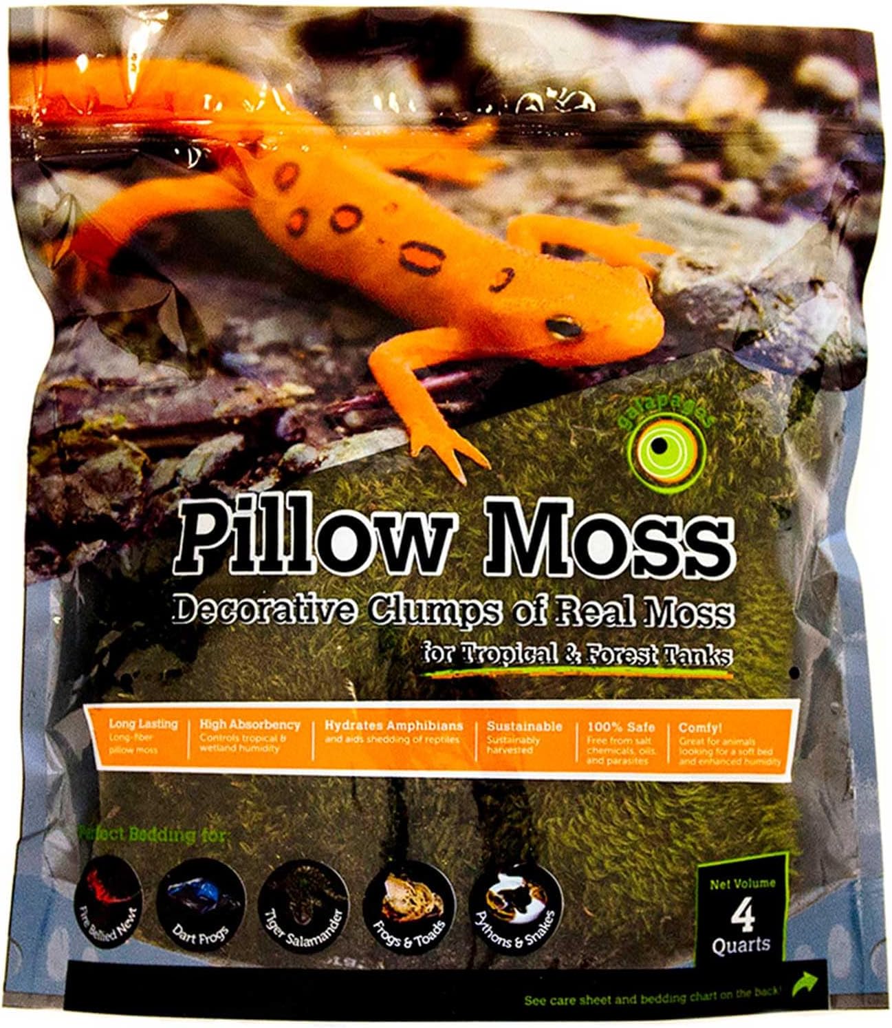 Galapagos (05234) Pillow Moss, Clumps of Real Moss, Natural, 4QT