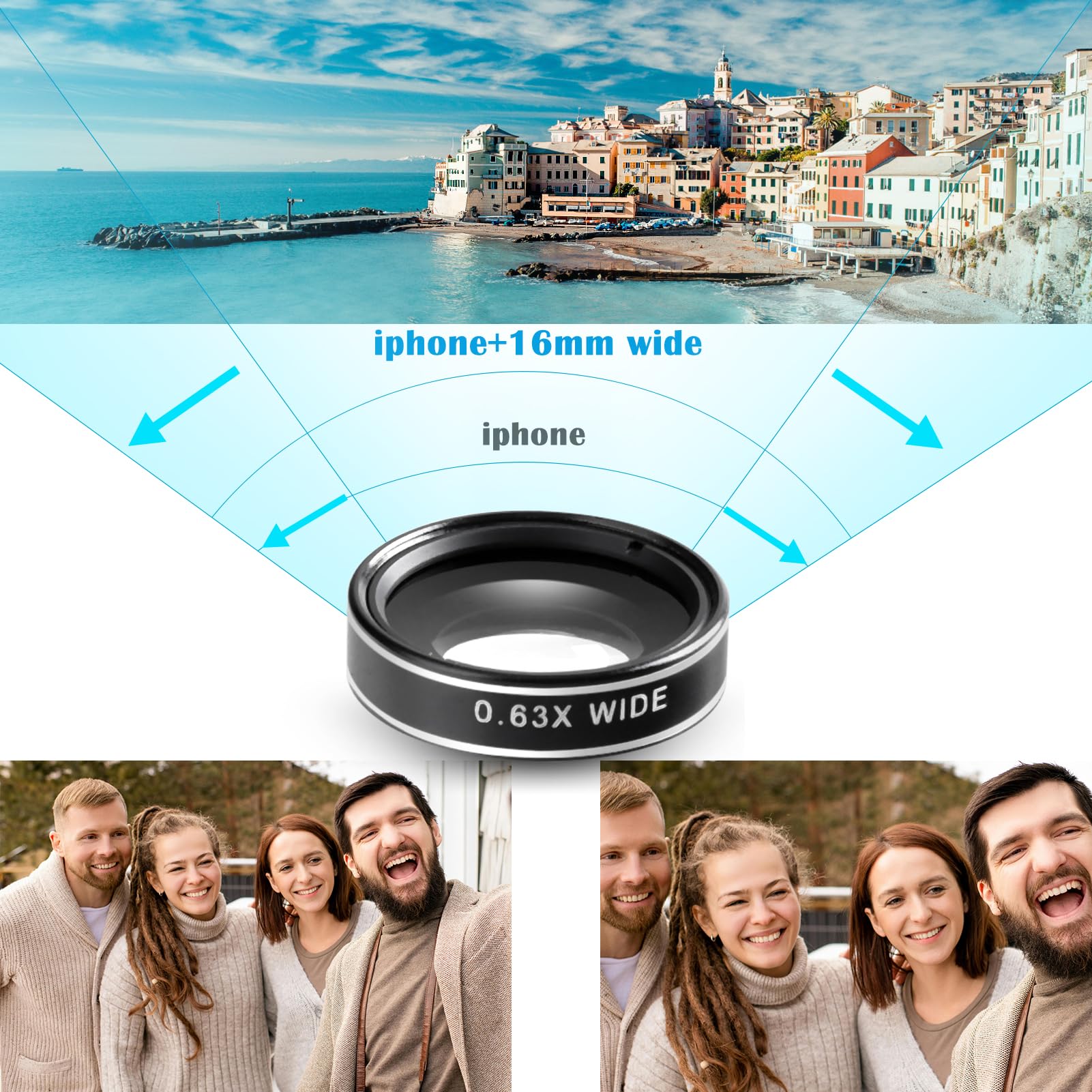 Phone Camera Lens 16-in-1 Kit Includes Fisheye, Macro Wide