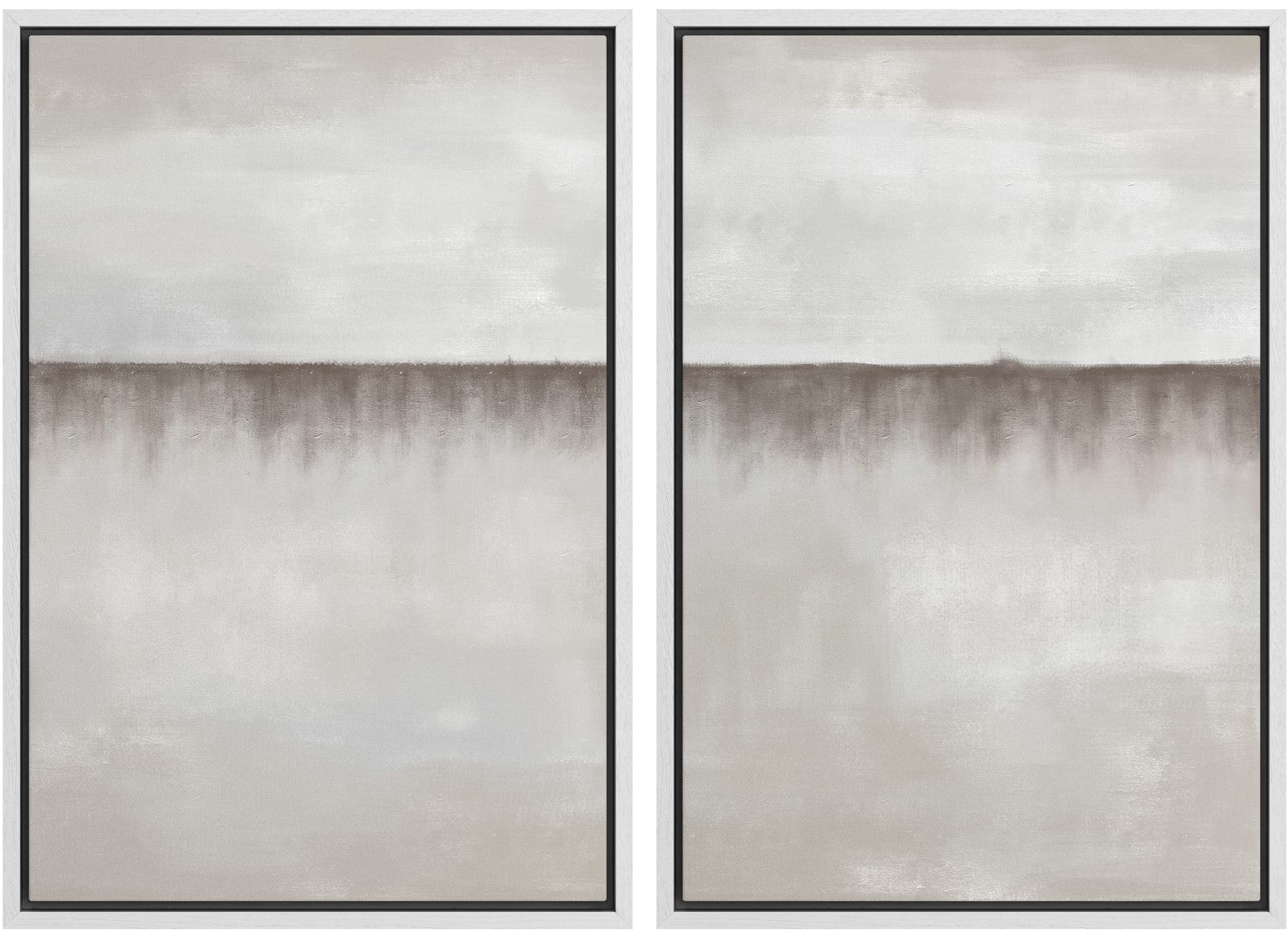 MUDECOR Framed Canvas Print Wall Art Set Watercolor Pastel Green Tan Landscape Abstract Shapes Illustrations Modern Art Decorative Contemporary for Living Room, Bedroom, Office - 16"x24"x2 Natural — view 137