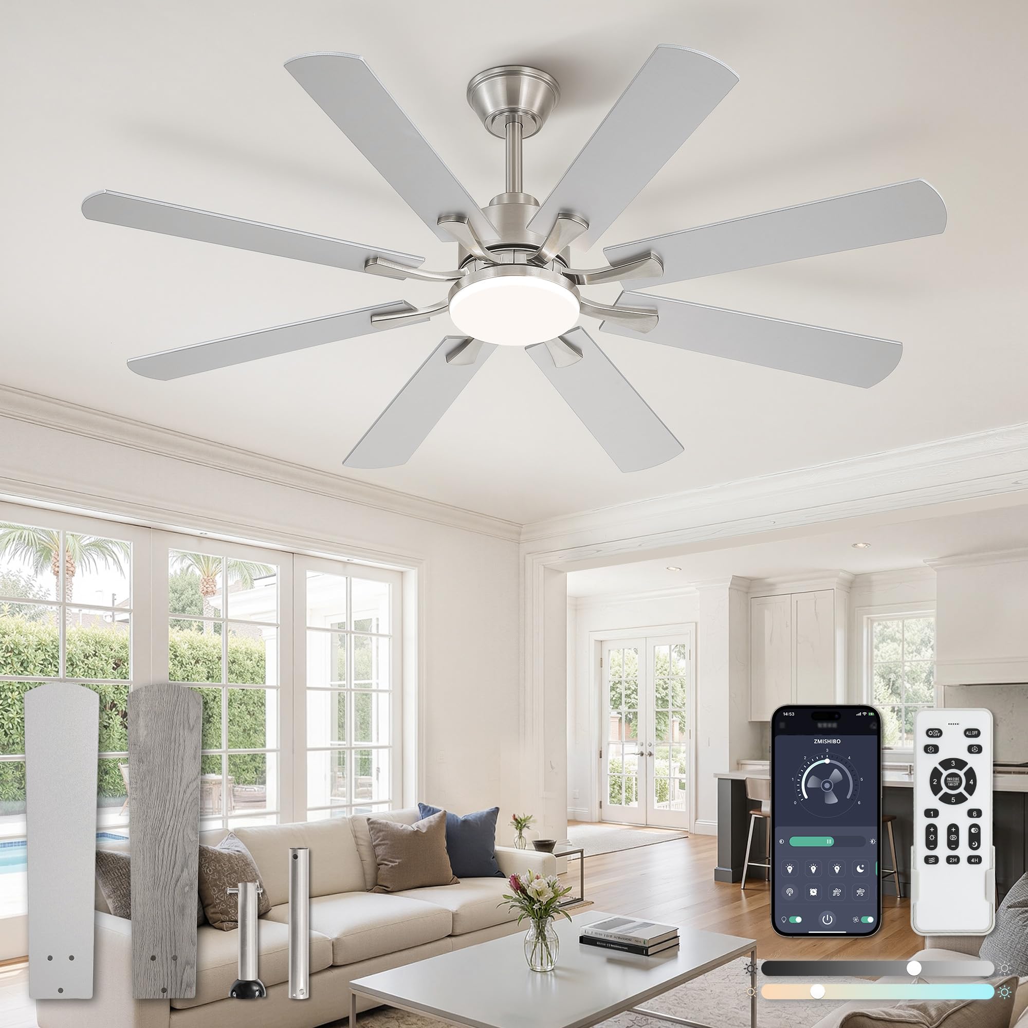 Photo 1 of ZMISHIBO 52" Ceiling Fan with Light & Remote