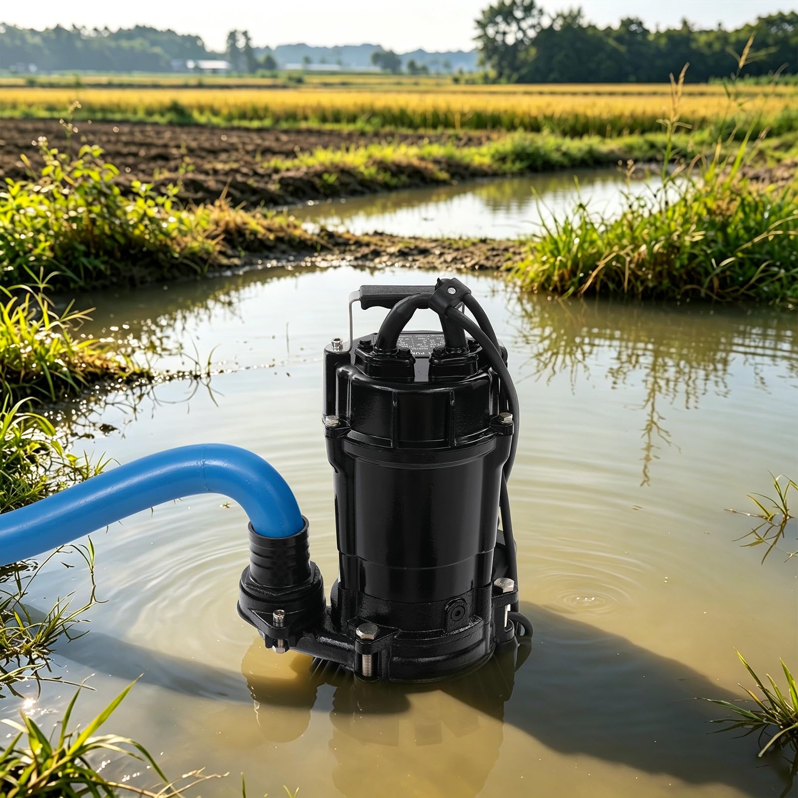 Schmutzwasser Tauchpumpe 750W 19m³/H 18m Förderhöhe IP68 Mit Wärmeschutz Für Abwasser Keller Garten Schwarz
