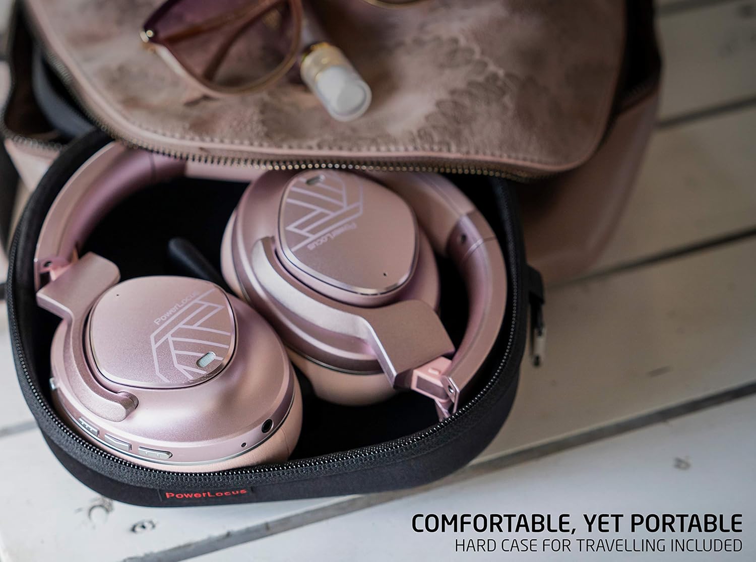 Product Deal PowerLocus Active Noise Cancelling Headphones, Bluetooth Over-Ear Headphones with Noise Reduction, 70Hrs Playtime, Wireless Headphones, Hi-Fi Deep Bass, Foldable with Microphone for Phones/Laptops/PC