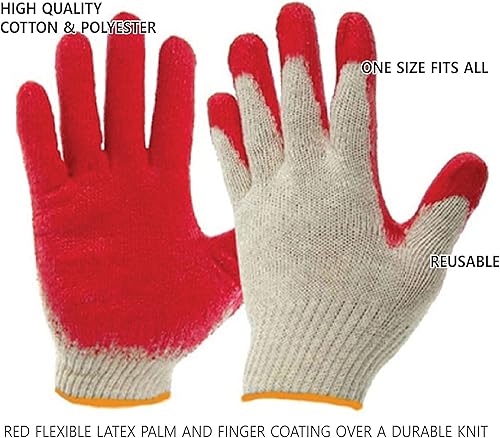Miniatura 2 de Guantes de trabajo de seguridad de protección antideslizante revestimiento de látex flexible en la palma y los dedos sobre tejido duradero guantes