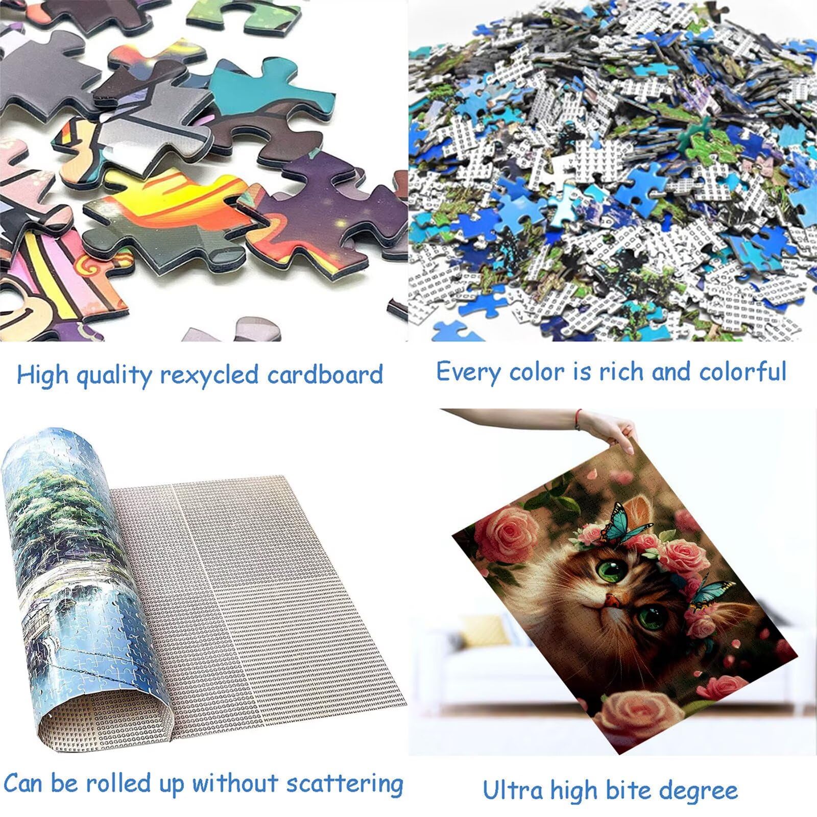 Puzzle 4000 elementów kot puzzle dla dorosłych kwiaty 141x87cm Unikalne rzemiosło klasyczne 3D drewniana układanka do rodzinnych gier biznesowych, układanka do samodzielnego wykonania nawet do