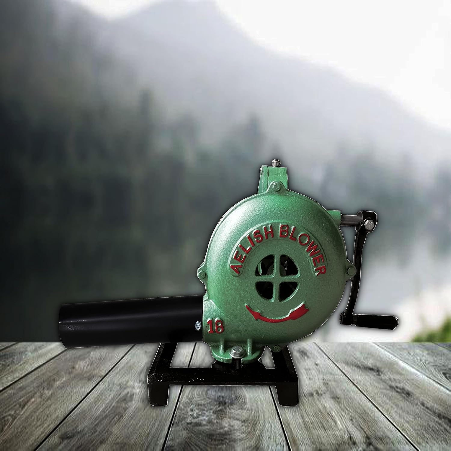 Durable Cast Aluminium Hand Crank Manual Mini Forge Blower 6 in. Casing