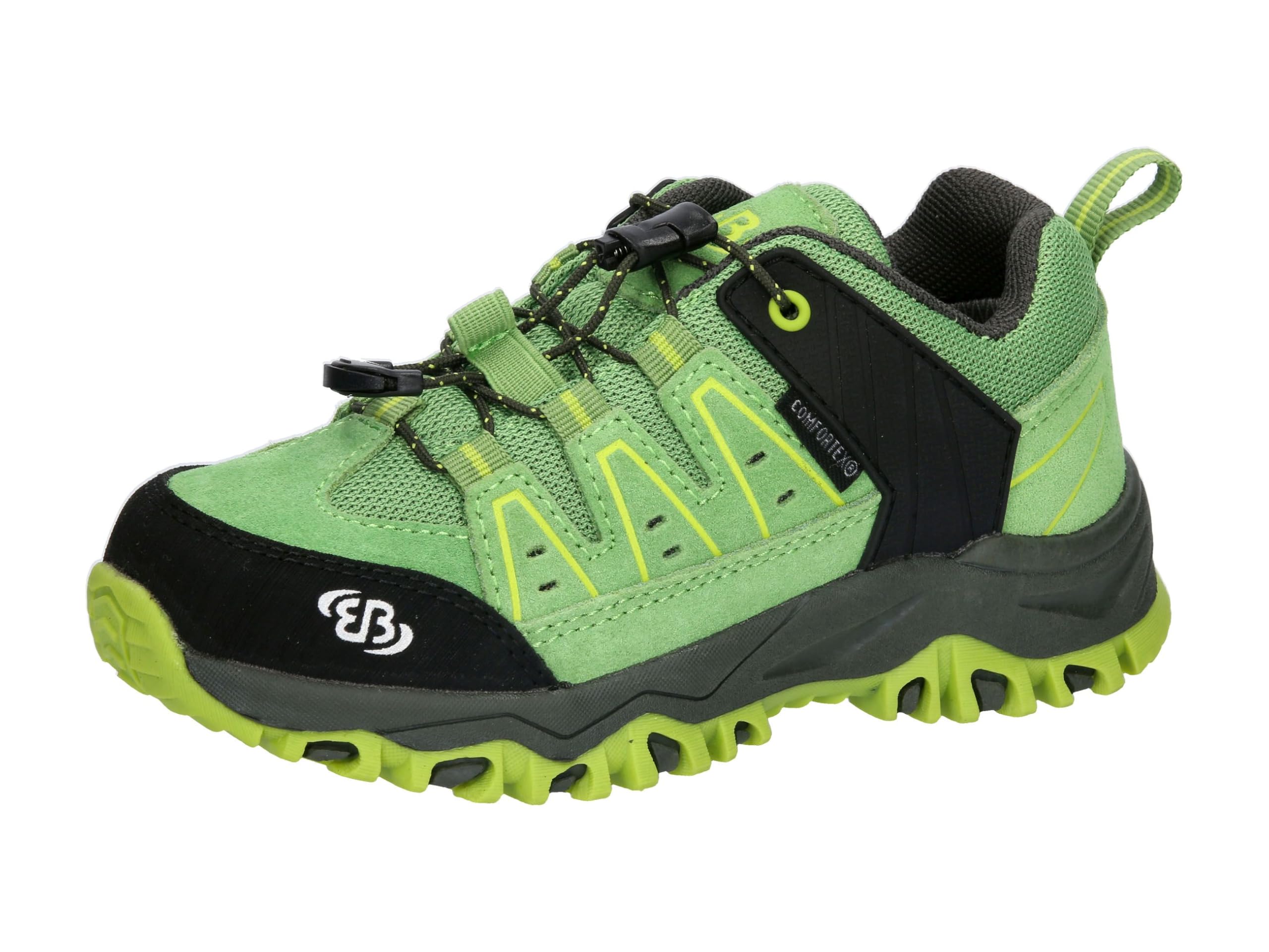 Brütting Unisex Kid's Mount Pinos Low Trekking Shoes, Green, Black, Lemon, 12.5 UK Child