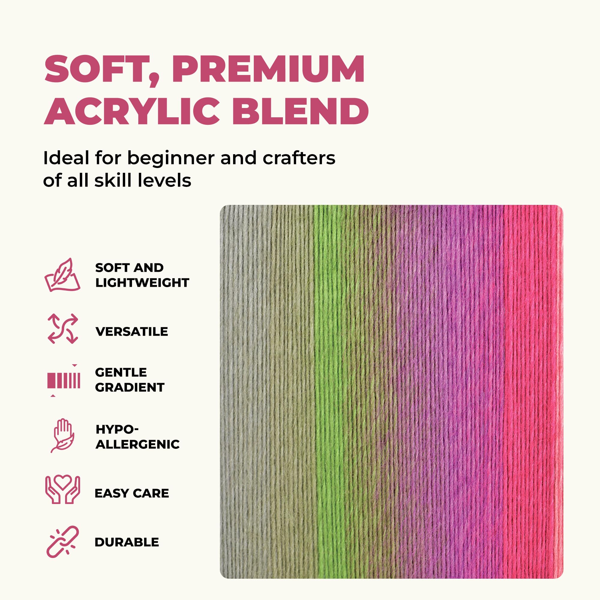 Mary Maxim Prism Yarn, Soft Acrylic Multicolor DK Yarn For Crocheting And Knitting, Light Worsted 3, Ideal For Blankets, Sweaters And Baby Projects, 3.5 Oz Skein, 290 Yards - Seascape