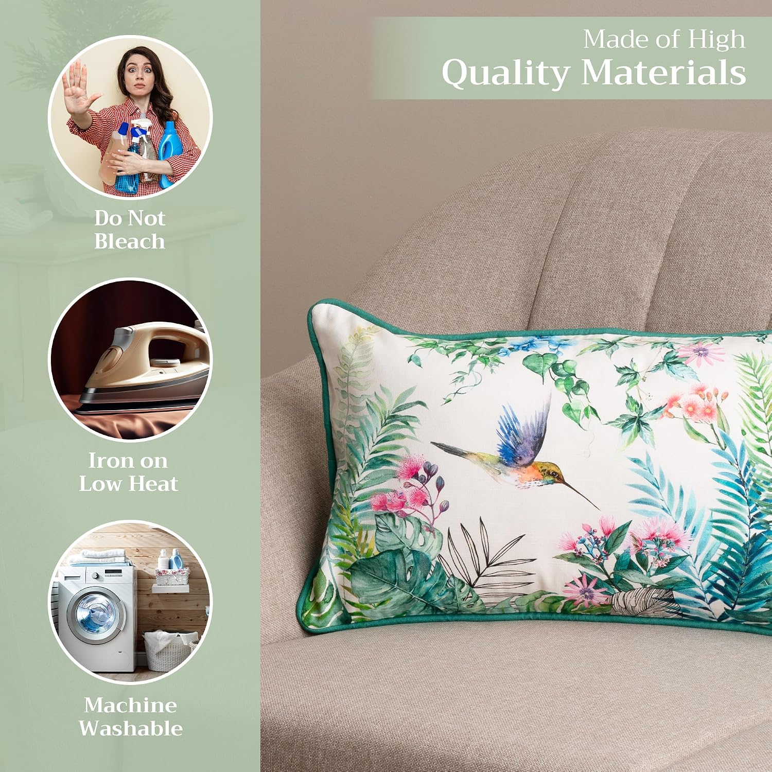 Maison d' Hermine Throw Pillow Covers 100% Cotton (12" x 20" - Pack of 1) image 3