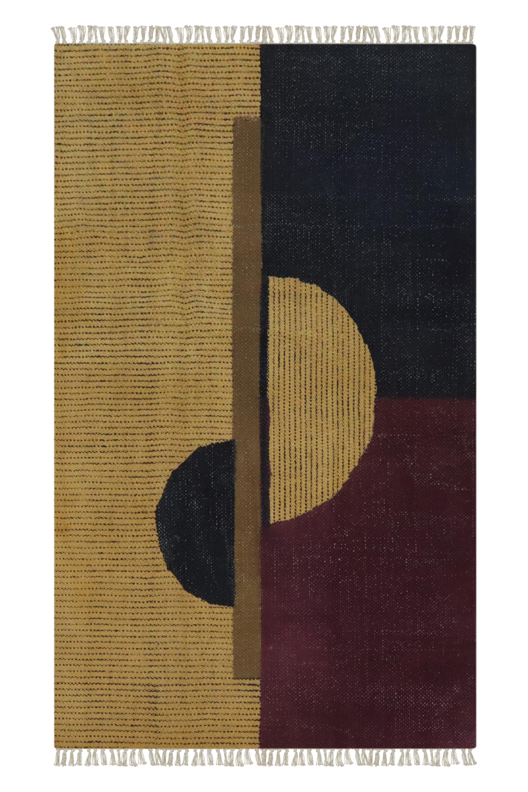Indische Kunsthandwerker Baumwoll-Teppich, Kelim-Teppich, 25,4 x 45,7 cm, Braun Kastanienbraun, Bodenteppich für Fußmatte, Boho-Teppich, waschbarer Teppich, für Innen- und Außenbereich, Flachgewebe,