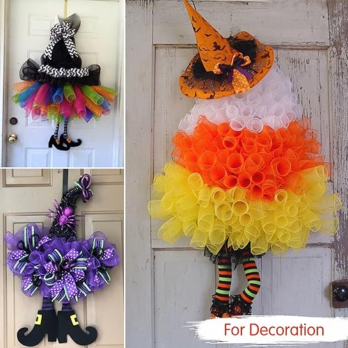 Miniatura 6 de TONIFUL 2 rollos de cinta de malla decorativa de 10 pulgadas, malla de tela para suministros de corona de malla, corona de puerta delantera,