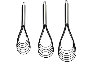 3-Piece Flat Whisk Set for Seamless Blending and Whisking