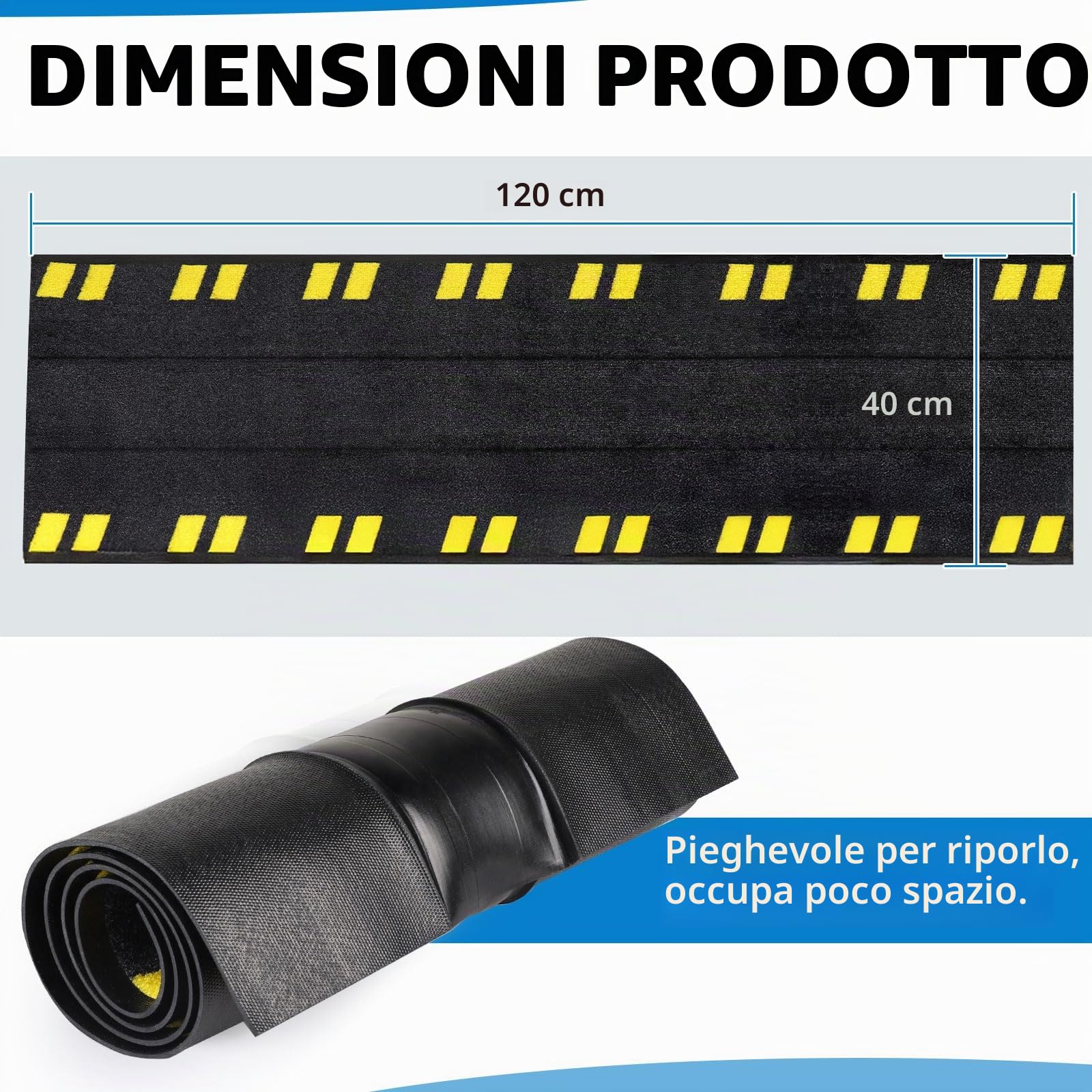 SWAWIS Canalina Passacavi Calpestabile in Gomma 120 x 40 cm Passacavi Pavimento in Nylon e Gomma Canalina Veloce, Semplice e Ripo-sizionabile