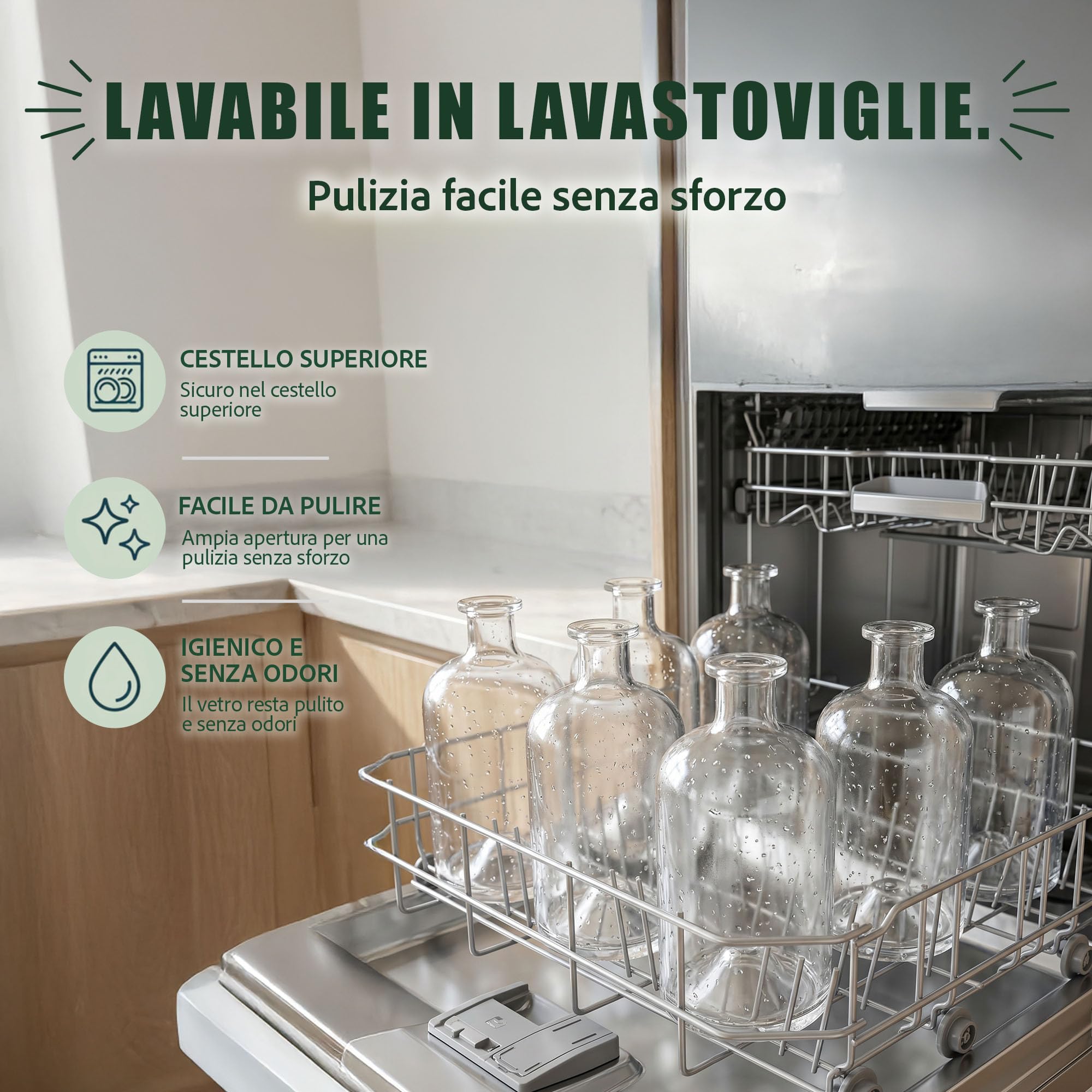 bottiglie di vetro vuote per vino, liquori, aceto, olio o da farmacia (500 ml) 10 pezzi bianco