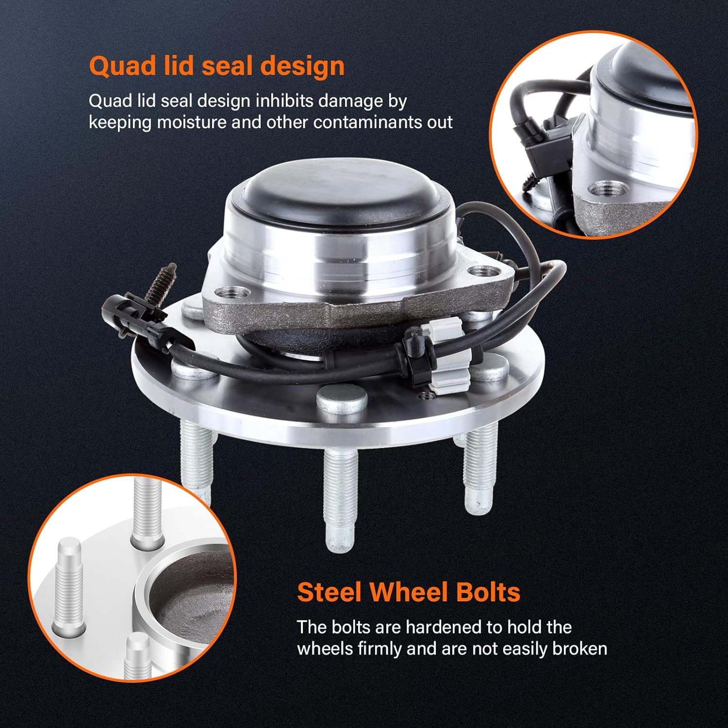 OCPTY Front Wheel Bearing and Hub Assembly Premium 515054 2005-2006 for GMC Sierra 1500 2WD - 6 Lugs - 16 or 17 inch Wheels - Except Spring Special Package, 2005-2006 for Chevrolet Silverado 1500 2W