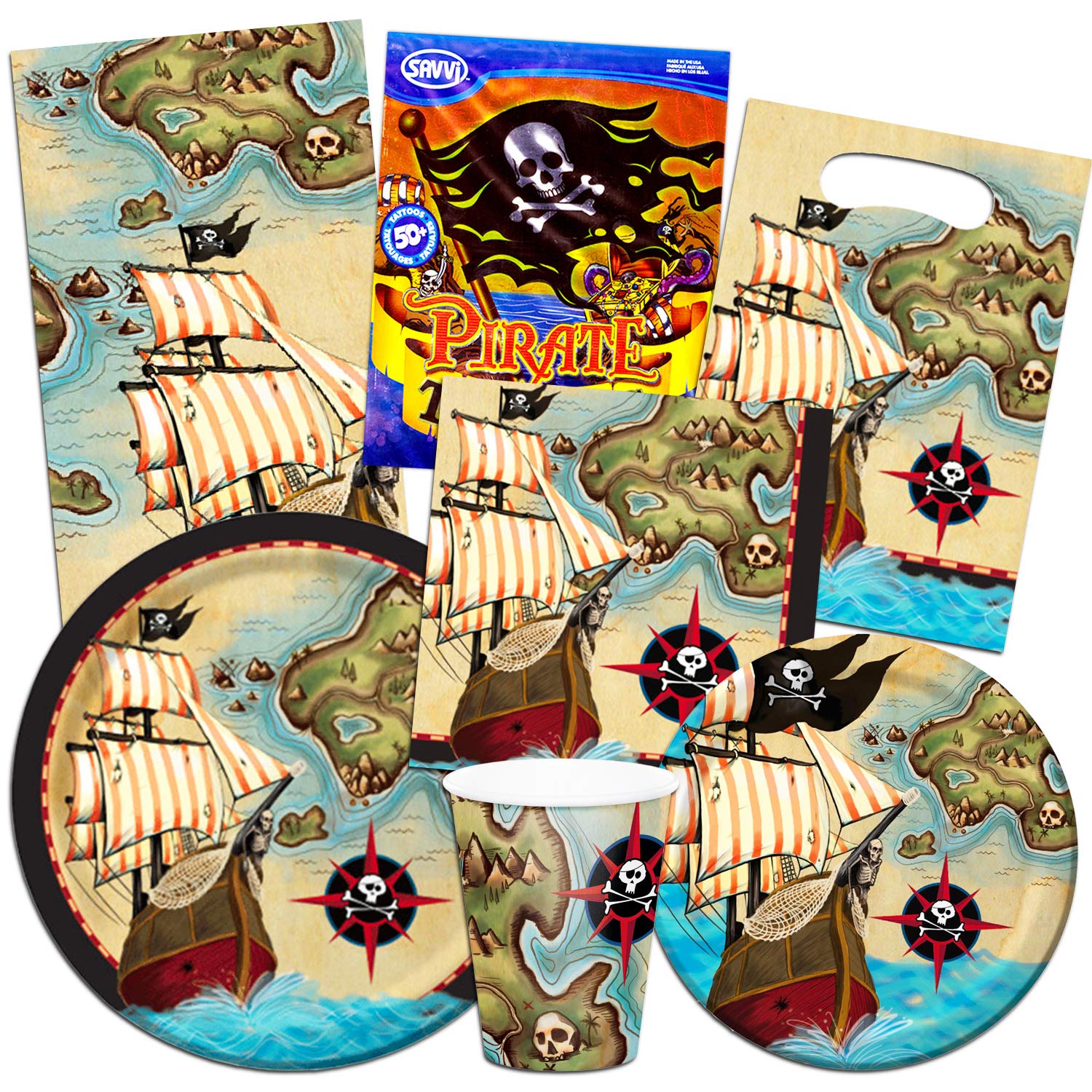 Super Set (16 Plates,16 Napkins, 12 Cups, Over 50 Stickers)