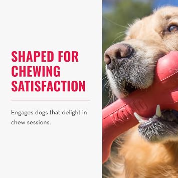 KONG Goodie Bone, For Large Dogs, Red | Durable Natural Red Rubber Bone with Patented Goodie Grippers, Treat-Dispensing for Extended Mental Engagement