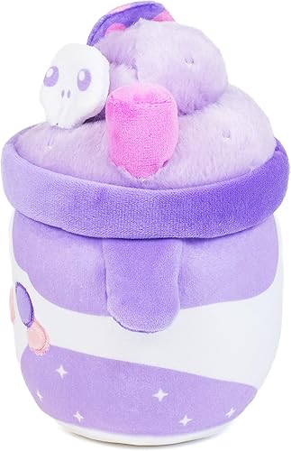 Miniatura 3 de Cuddle Barn PlushGoals Witchy Brew Mooshake Juguete de peluche con aroma a púrpura Kawaii súper suave para Halloween, 7 pulgadas