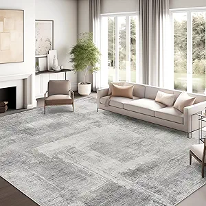 zesthome 9x12 Area Rugs for Living Room, Non-Slip Backing Washable Rug, Modern Abstract Area Rug, Stain Resistant Rugs for Bedroom, Ultra-Thin Large Area Rugs, Area Rug 9x12