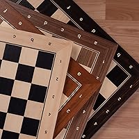 Vista 6 de A&A Tablero de Ajedrez Profesional de Madera de Torneo de 21.25"/Madera de Ébano e Incrustaciones de Arce / Cuadrados de 2.25" con Notación