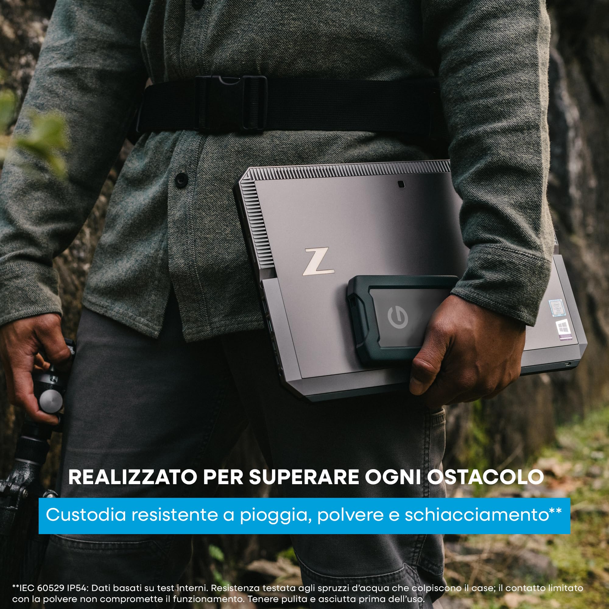 G-DRIVE ArmorATD 2TB, HDD portatile USB-C (5Gbps), USB 3.2 Gen 1, Thunderbolt 3, fino a 130 MB/s
