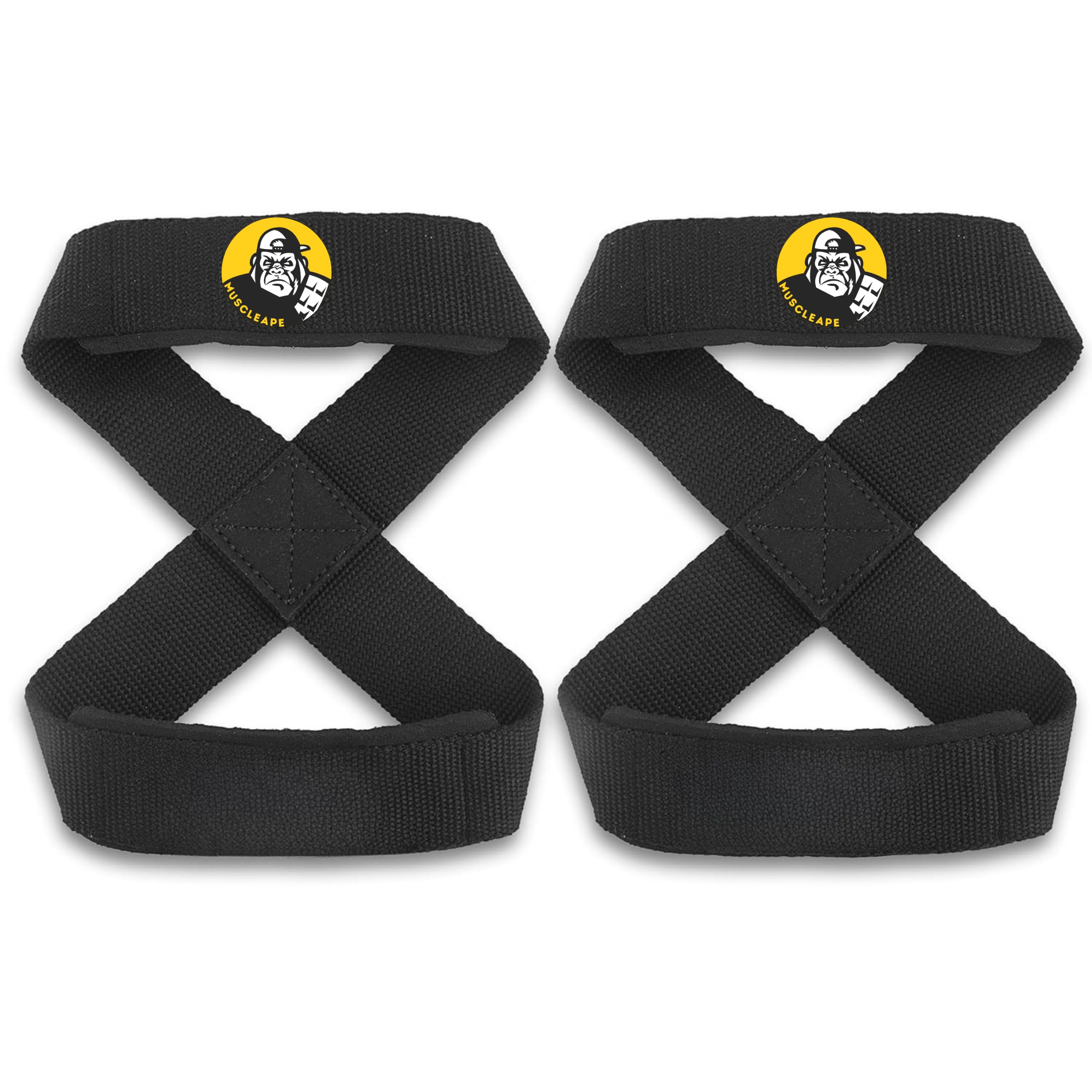 Muscleape Weight Lifting Straps with Padded Cuff for Gym Workout Deadlift,Powerlifting and Fitness Strength Training (figure 8 straps, Strong straps, anti-skid straps). Improve Bar Grip & Lift Heavier.-picture-10
