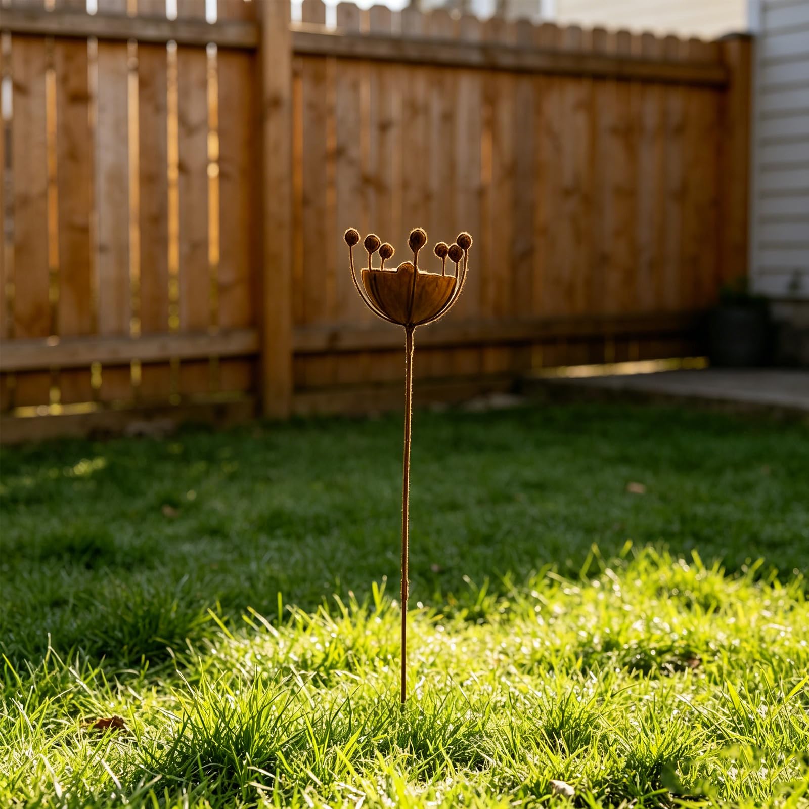 Generisch Mangiatoia decorativa da appendere per uccelli, resistente alle intemperie, con 8 scomparti su punte in metallo, per giardino, balcone e esterni, con grande capacità
