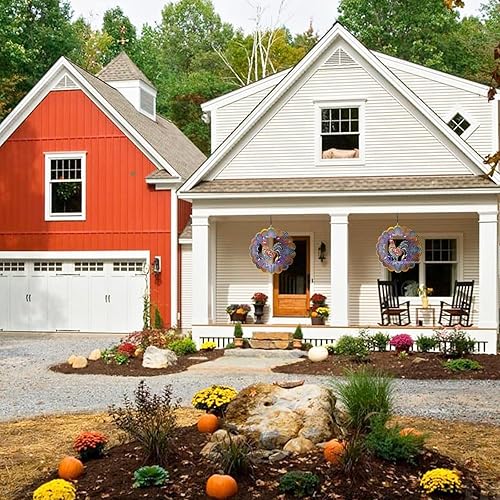 Miniatura 5 de Molinillos de viento de metal de gallo  Regalos de pollo para mujeres, mamá, abuela, esposa, Molinillo de viento colgante para decoración de