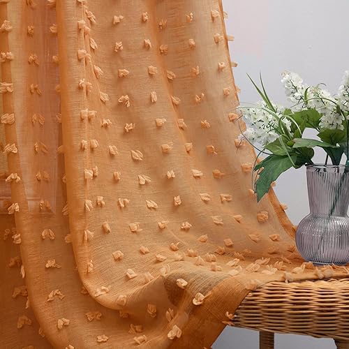 Miniatura 18 de KOUFALL Cortinas de Navidad verde esmeralda oscuro para sala de estar, Cortinas Navideñas para la Sala de Navidad, cortina transparente texturizada