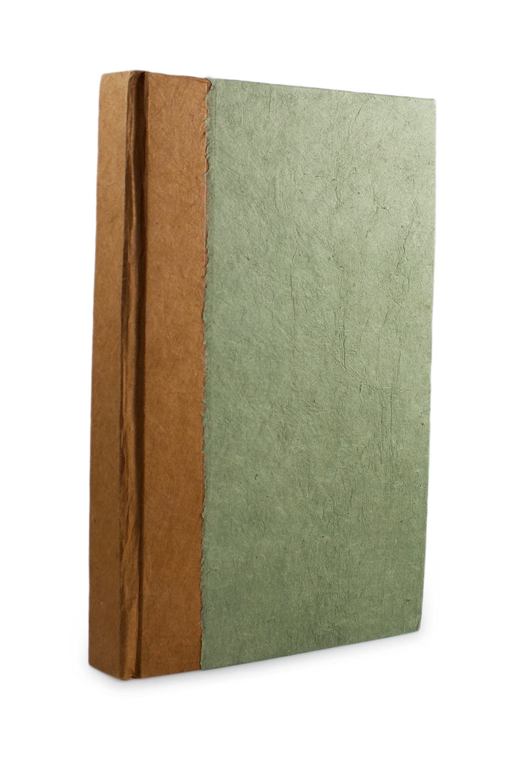 Kathmandu Valley Co. Nepali Namaste Writing & Prayer Journal with Handmade Vintage Lokta Paper & Vegetable-Dyed Hardcover, Made in The Himalayas of Nepal, 6x9 inches, Sage
