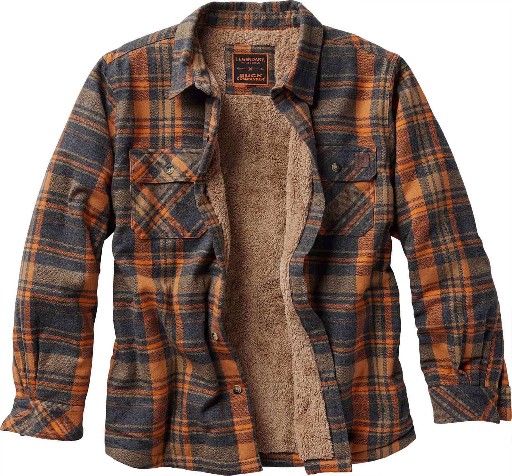 Legendary Whitetails Men's Daybreak Plaid Buck Commander Deerfield Flannel Berber Lined Shirt Jacket, X-Large Tall
