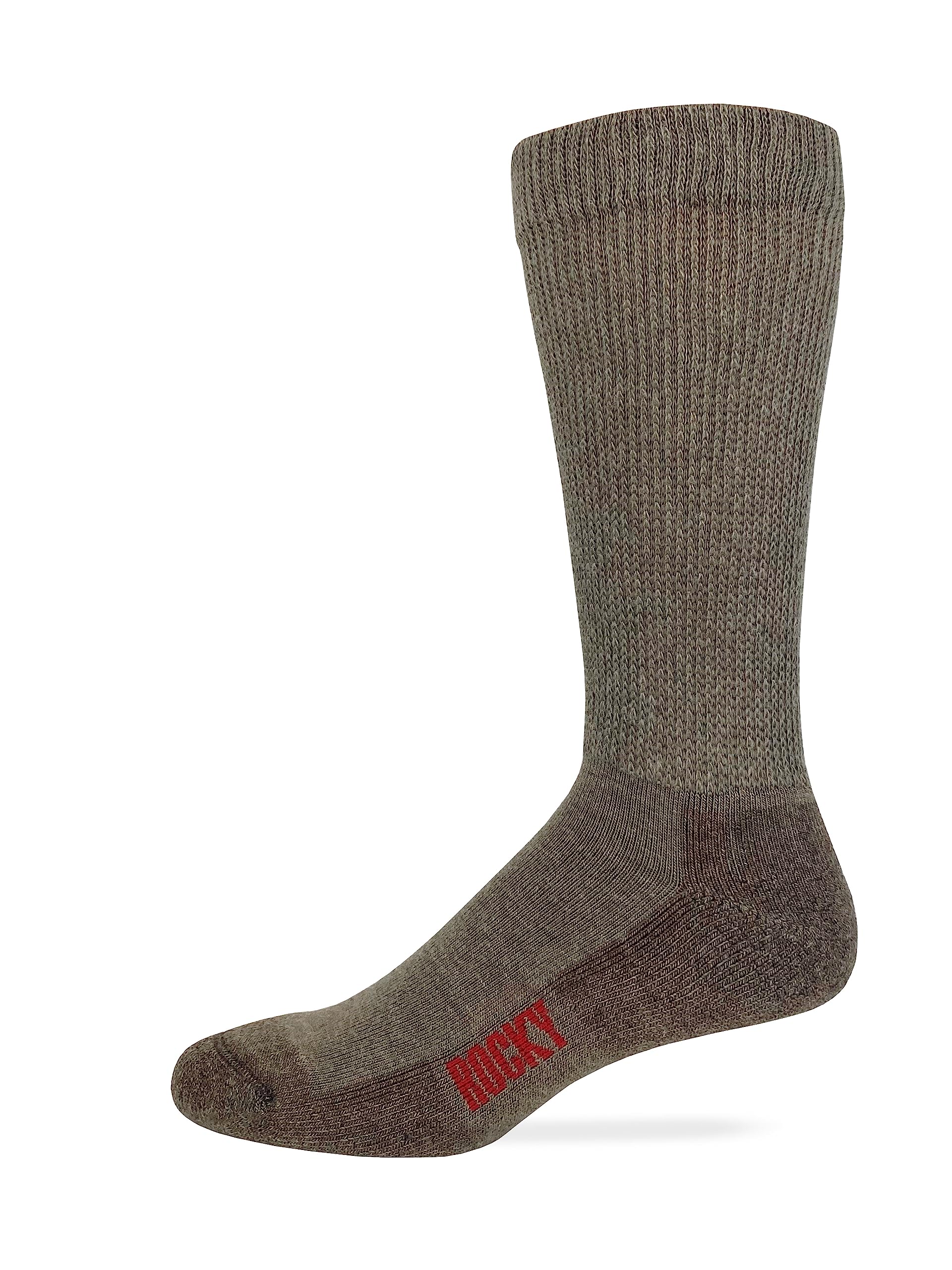 Rocky Mens Non Binding Merino Wool Blend Boot Socks 1 Pair Pack (as1, alpha, l, regular, regular, Taupe)