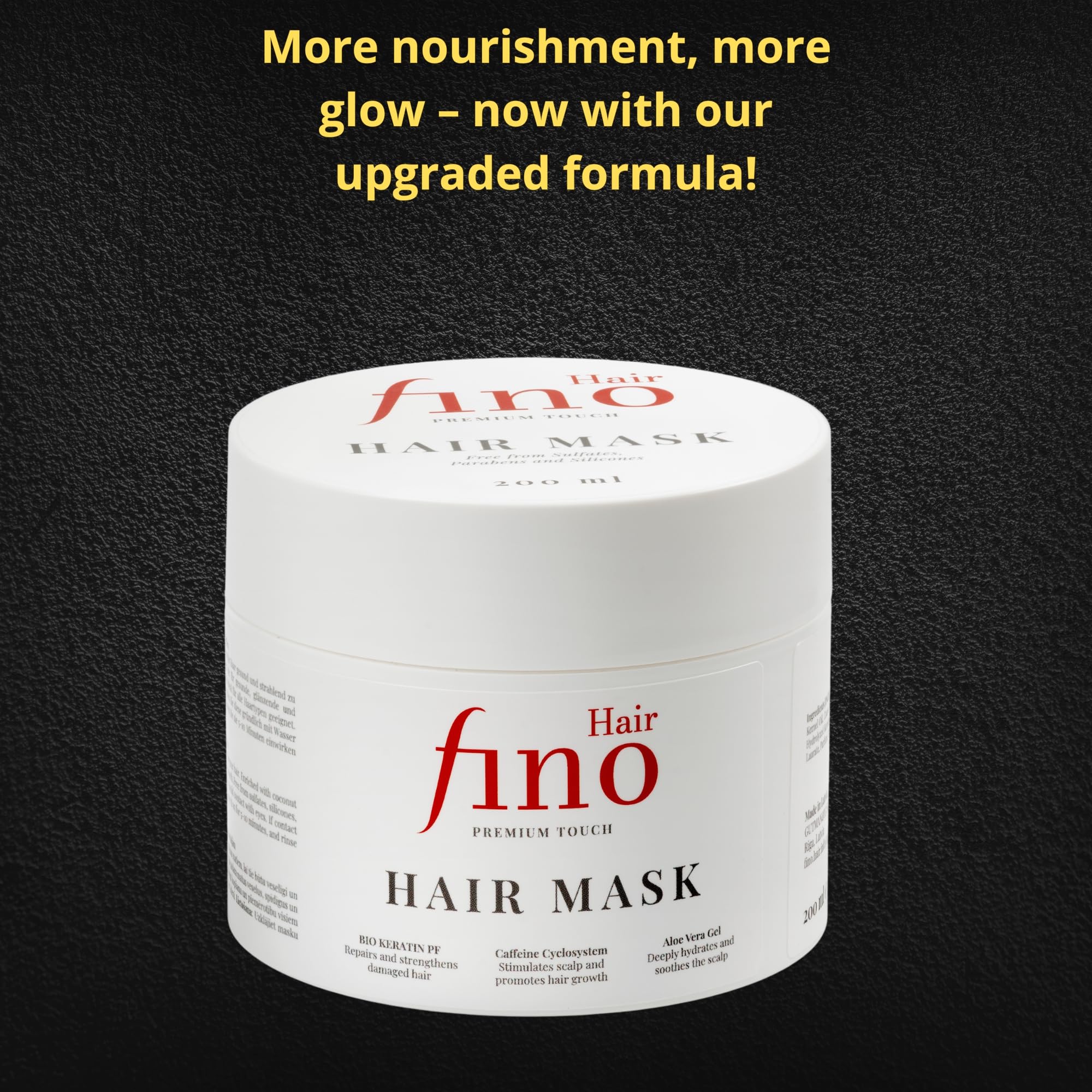 Fino Hair Premium Touch Mascarilla – Nutrición Profunda con Queratina, Biotina & Cafeína – Cabello Fuerte, Suave & Radiante – Sin Siliconas & Parabenos – 200 ml