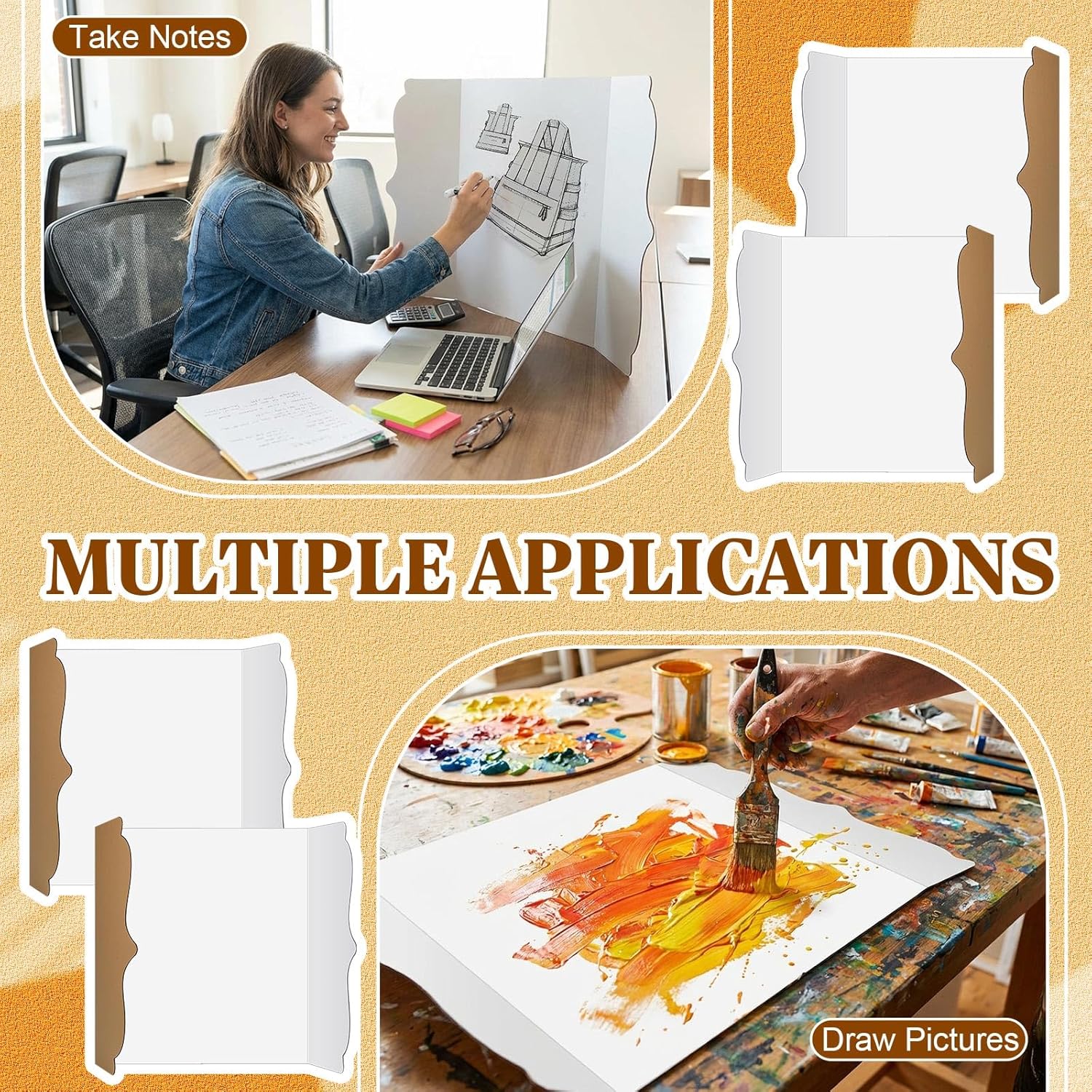 50 Pcs 12 x 20 Inch Trifold Poster Board Bulk Corrugated Science Fair Project Board Display White Presentation Paperboard Trifold Display Paperboard for School Project Business Presentation