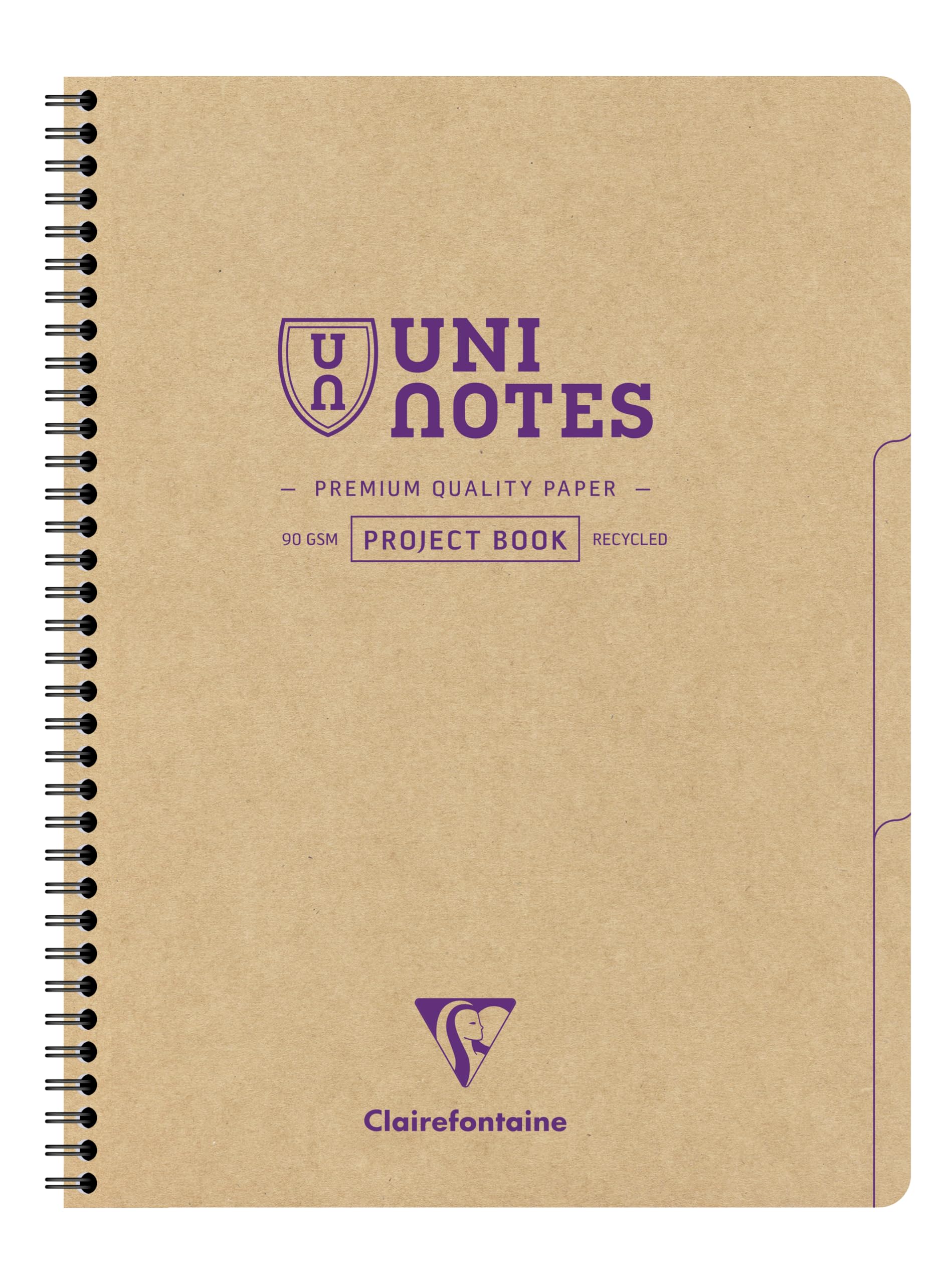 Clairefontaine 9862Cpack Lot 5 cahier spirale Uninotes recyclé A4 160p