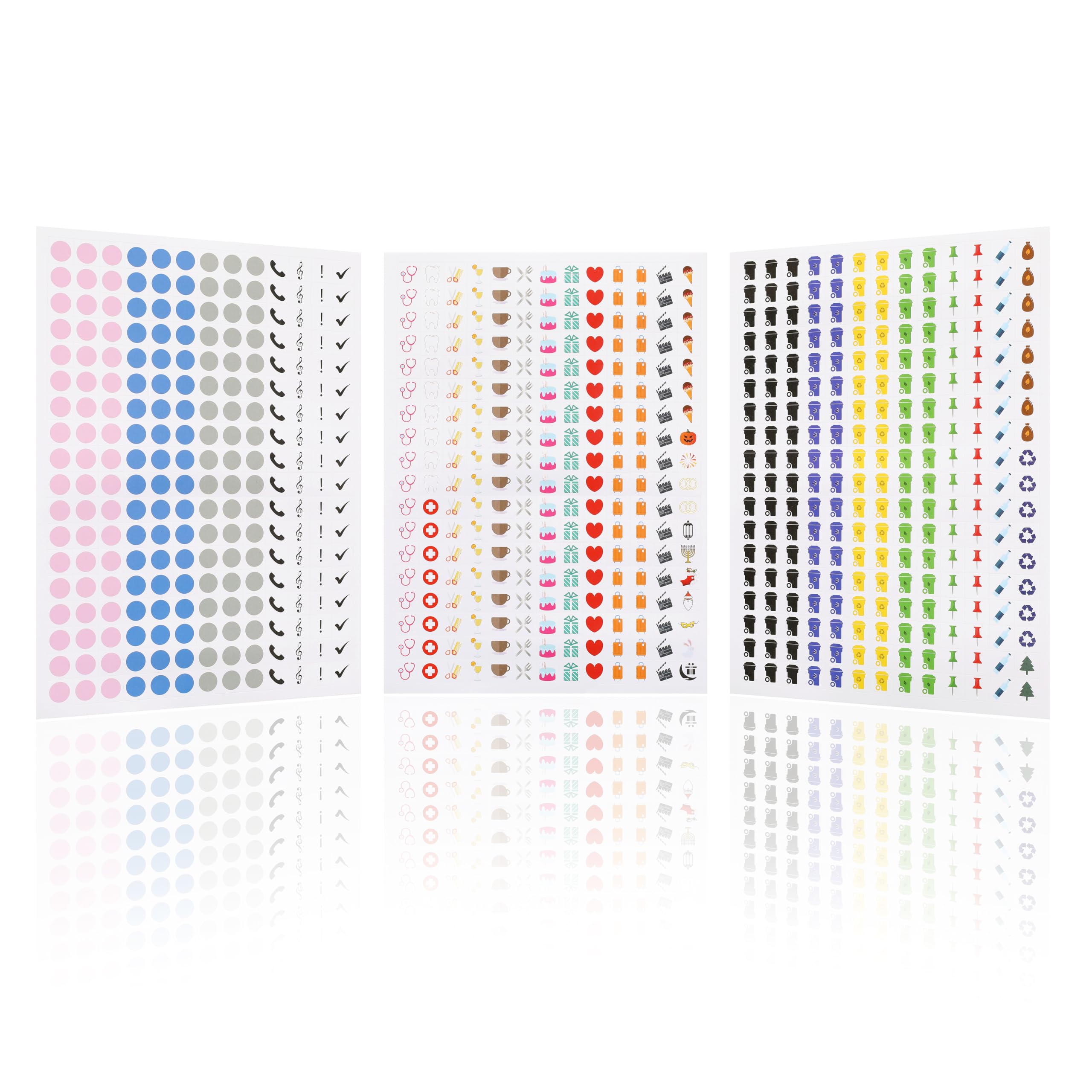 CraftWerk Calendar Sticker Set, 702 Multicolor Cartoon Stickers, Occasions, Rubbish Collection, Birthday, Doctor, Holidays, Ideal for Organisers, Planners and Family Calendars, Paper, 1 x 1 cm
