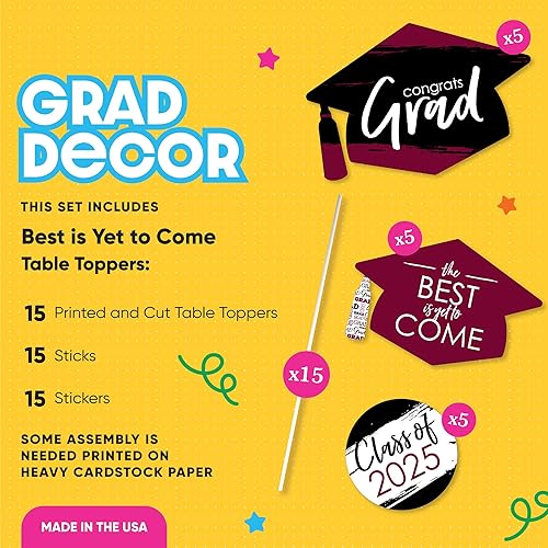 Miniatura 3 de Lo mejor está por venir 2019 - Juego de 15 palillos de mesa para fiesta de graduación