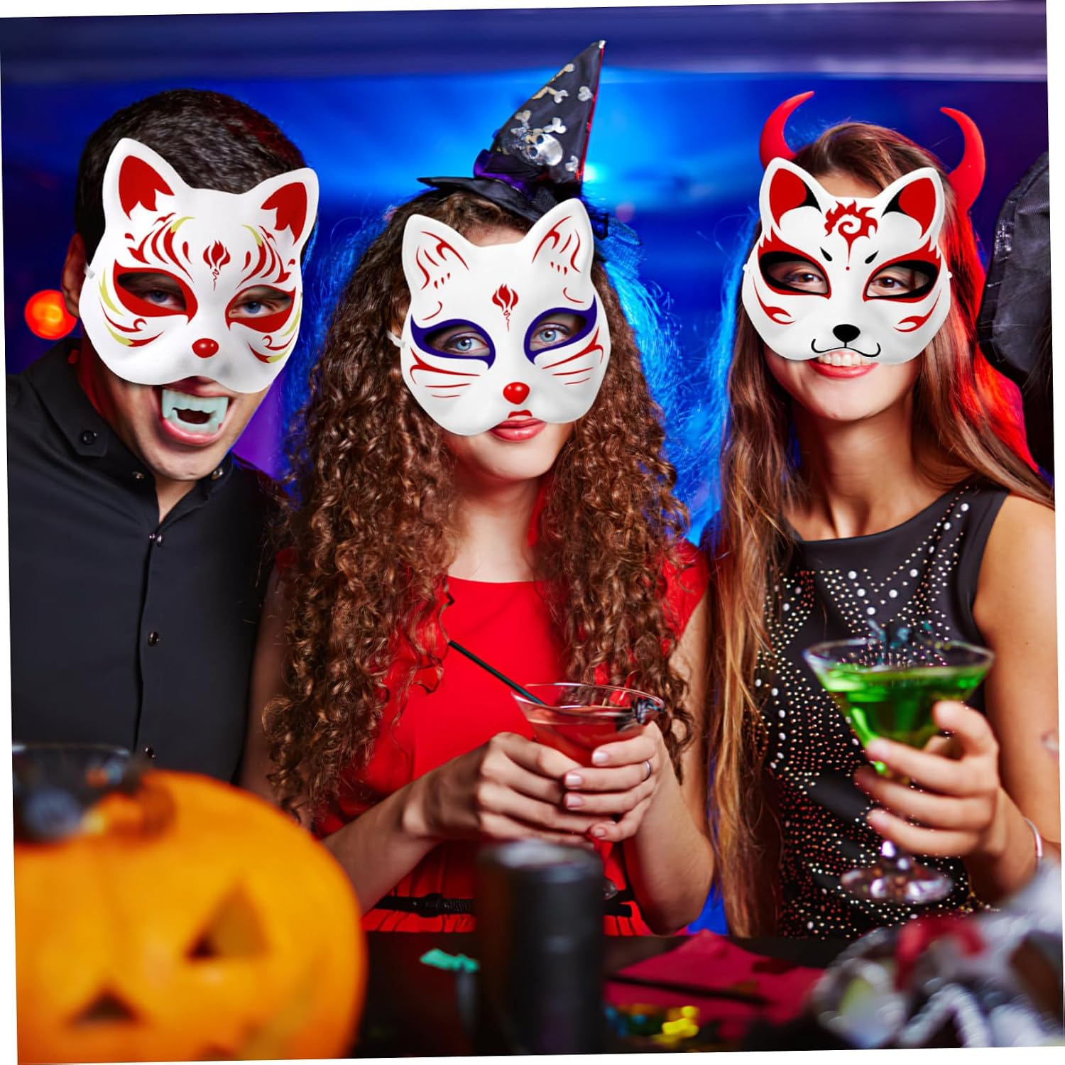 NOLITOY 15PCS Blank Cat Mask, DIY White Paintable Paper Mask White Half Face Masks for Masquerade Cosplay Dance Party Halloween