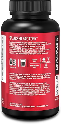 Vista 13 de N.O. XT Suplemento de óxido nítrico con nitrosigina L arginina y L-citrulina para crecimiento muscular, bombeos, vascularidad y energía, fuerza