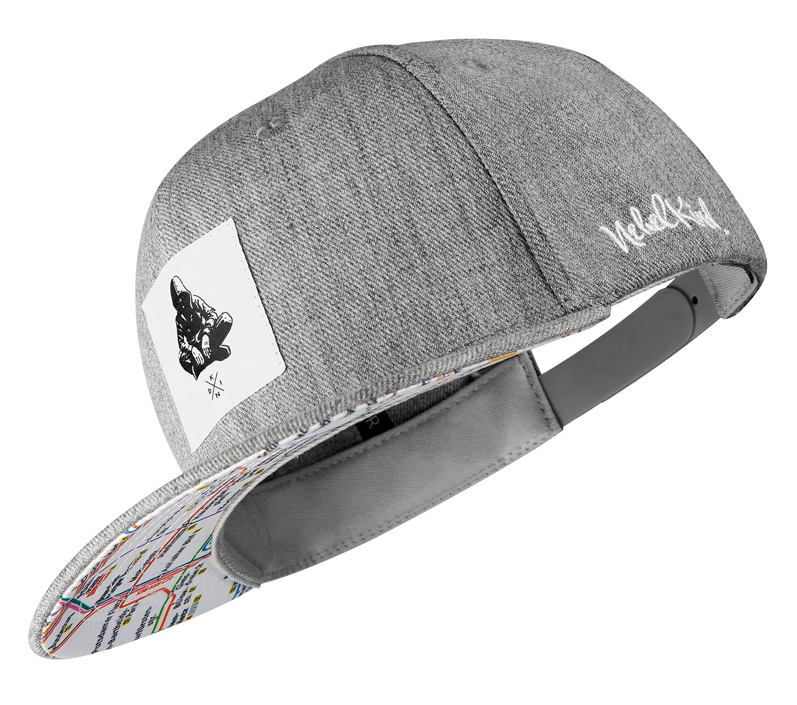 Nebelkind Cappello Snapback-cap Uomo Donna Berlin Grigio, Taglia Unica, Unisex, Cappellino da Baseball Taglia Regolabile, Stile Streetwear, Cappellino da Baseball