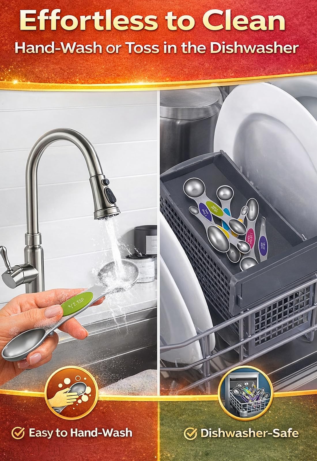 Set 15 Misurini E Cucchiai Magnetici In Acciaio Inox 304, Con Livellatore, Per Cucina E Forno