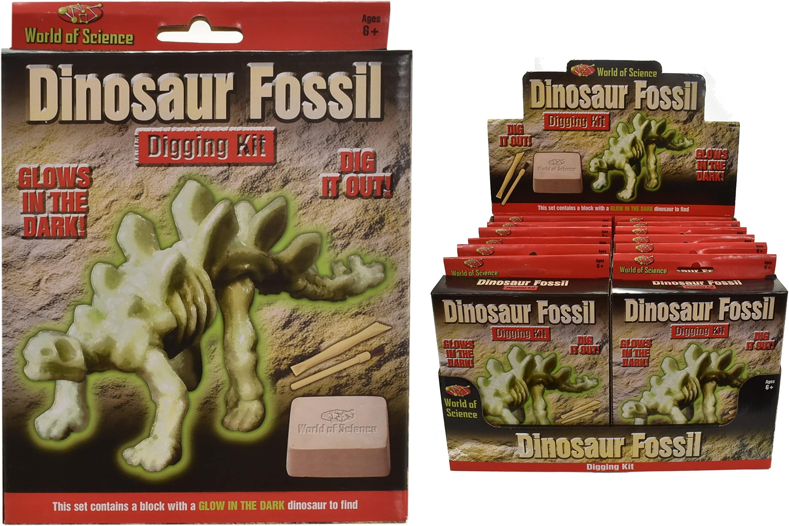 Dig Out Dinosaur Fossil Jurassic Prehistoric Digging Kit Skeletons - 1 Random