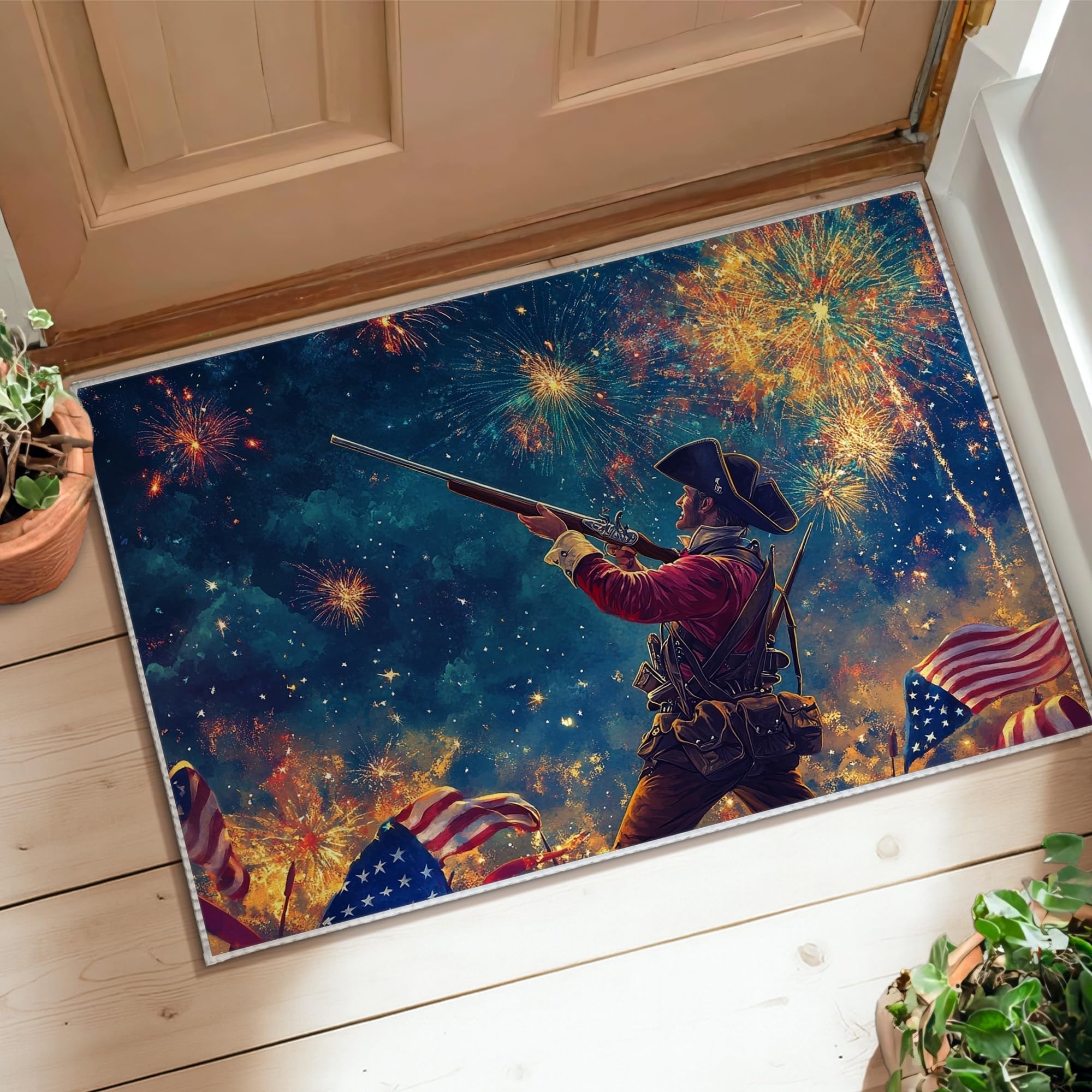 Tapis de soldat rectangulaire bleu résistant pour l'entrée de maison